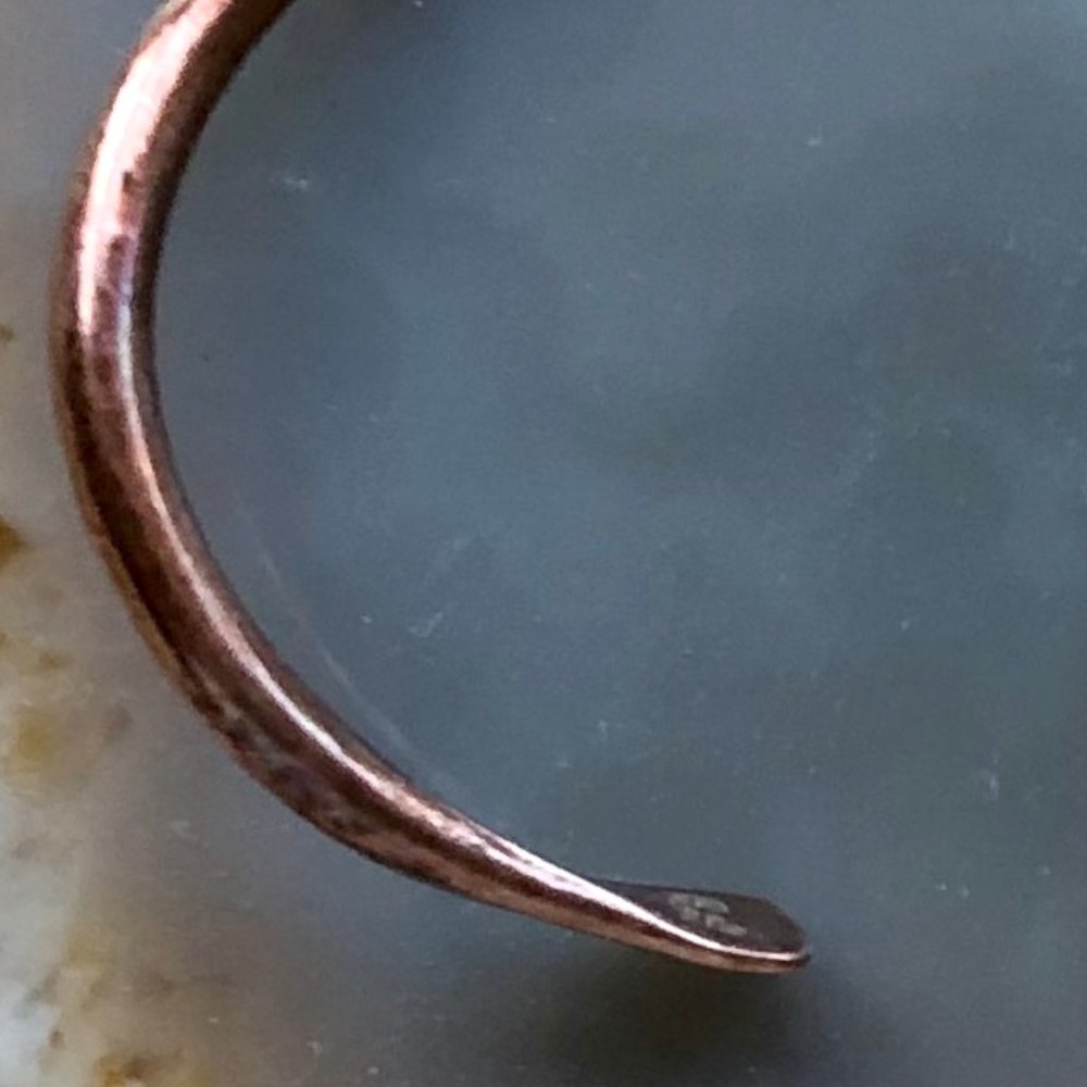 Solid Copper Cuff Bracelet Native Artist - image 7